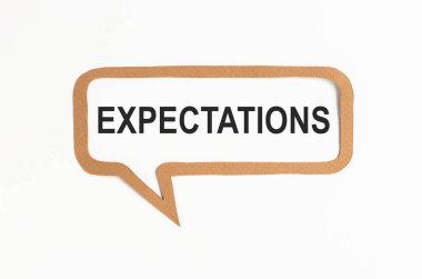Lettering expectations in a frame on a white background