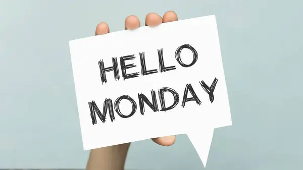 White Paper Text Hello Monday Symbol Starting New Week — Stock Photo, Image