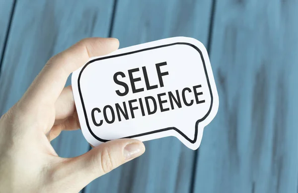 Self Confidence Text Paper Hand — Stock Photo, Image