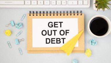 Metin ile kağıt not Borçtan Çık