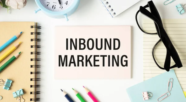 Notebook with Tools and Notes About Inbound Marketing