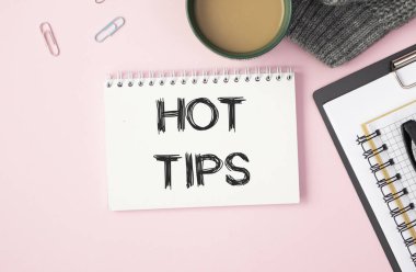 İş Konsepti Üst Görünüm Not Defteri Yazma Sıcak İpucu