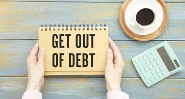 Metin ile kağıt not Borçtan Çık