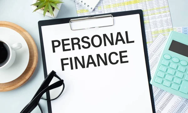 Texto Finanzas Personales Escrito Cuaderno Concepto Negocio — Foto de Stock