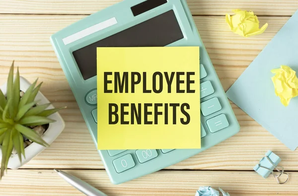 Employee Benefits Note Pad Text Calculator — Foto de Stock