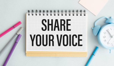 Masa arkası ile sesinizi paylaşın mesajını not edin.