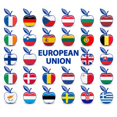 Avrupa Birliği bayrağı ile elma topluluğu