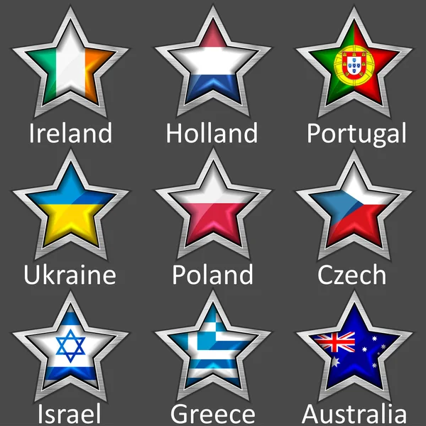Звезды с флагами — стоковый вектор