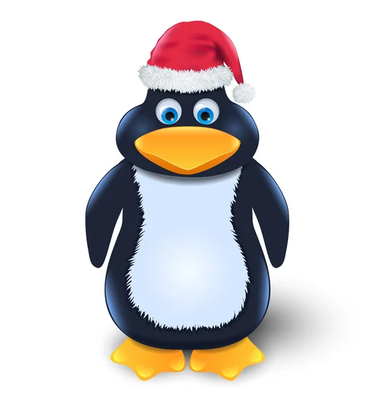 Pingüino con sombrero rojo — Archivo Imágenes Vectoriales