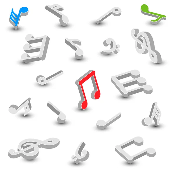 Conjunto de notas musicales — Vector de stock