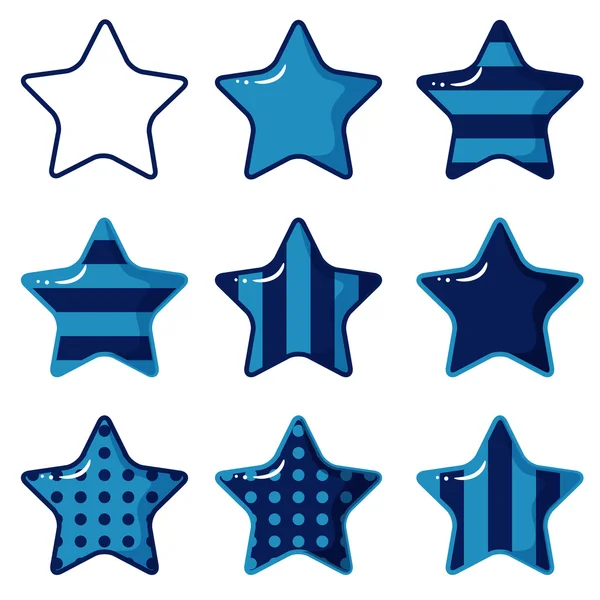 Set of blue stars — Stock Vector