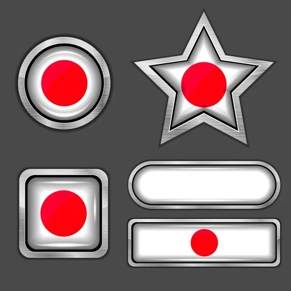 Japan flag icons — Stock Vector