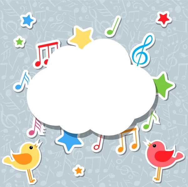 Music notes with speech bubble — Stock Vector