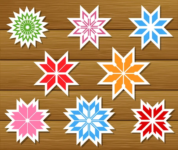 Set of paper snowflakes — Stock Vector