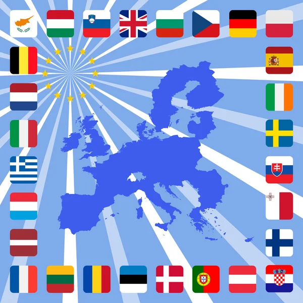28 ikon Unii Europejskiej — Wektor stockowy