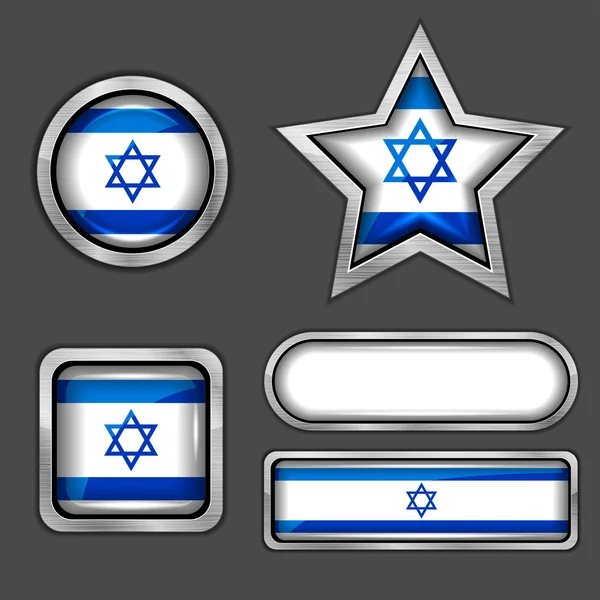 Ikony flag Izrael — Wektor stockowy