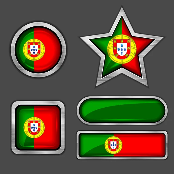 Portugal flag icons — Stock Vector