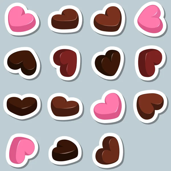 Coeurs de chocolat — Image vectorielle