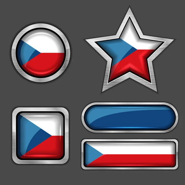 Ícones da bandeira checa —  Vetores de Stock