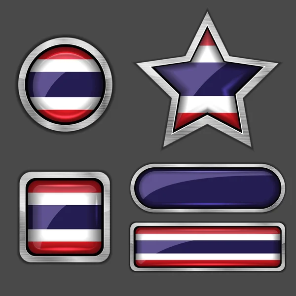 Iconos de bandera de Tailandia — Vector de stock