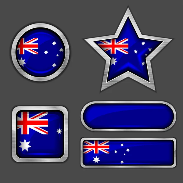 Iconos de bandera de Australia — Vector de stock