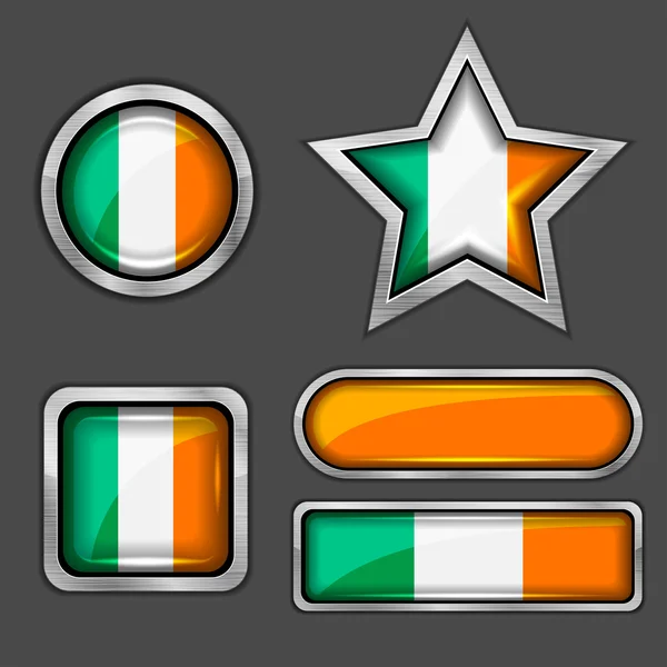 Ícones da bandeira da Irlanda — Vetor de Stock