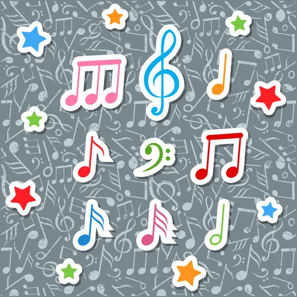 Colorful music notes background — Stock Vector