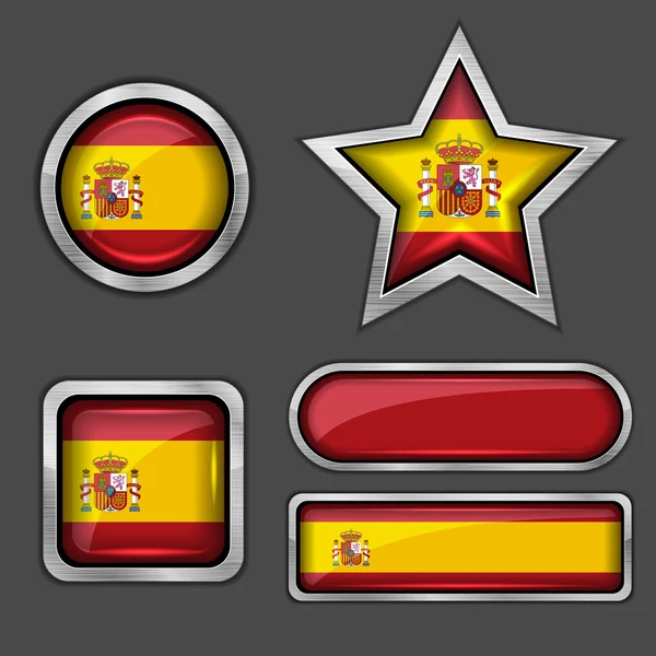 Icônes drapeau Espagne — Image vectorielle