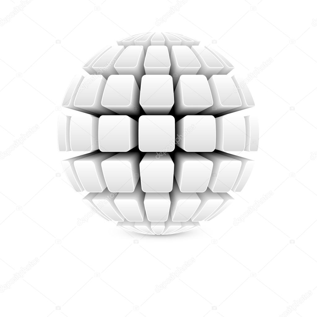 3d white ball