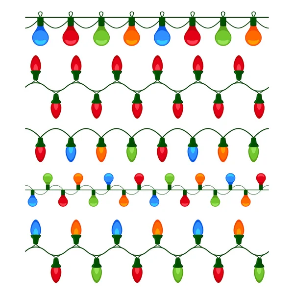 Színes karácsonyi izzók használata mint kefe készlet — Stock Vector