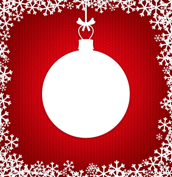 Fondo de punto rojo con bola de Navidad vacía blanca — Vector de stock