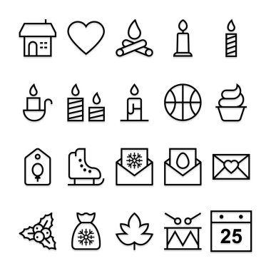 Noel ve Paskalya için özet simgeleri.