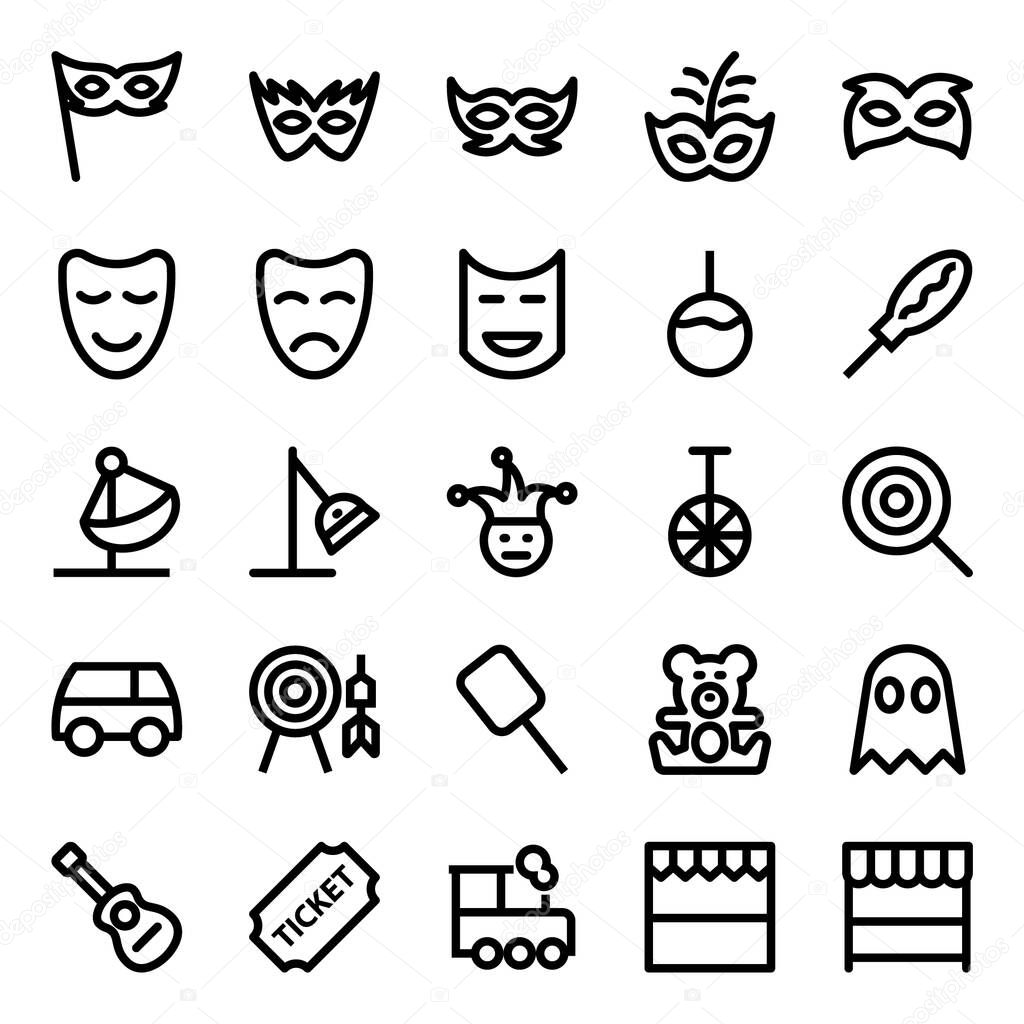 Outline icons for carnival.