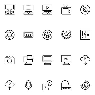 Sinema için özet simgeleri.