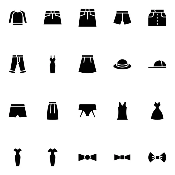 Εικονίδια Glyph Για Ρούχα — Διανυσματικό Αρχείο