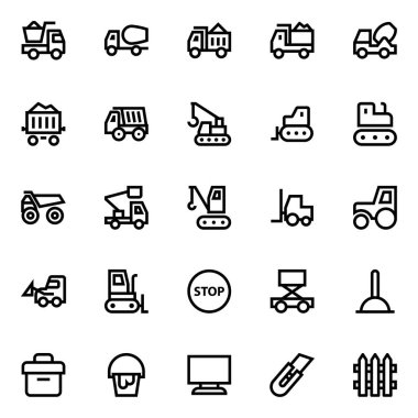 İnşaat için özet simgeleri.