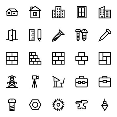 İnşaat için özet simgeleri.