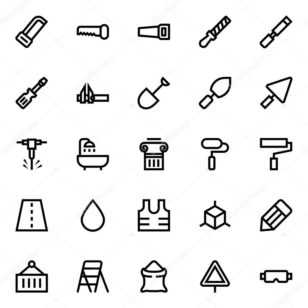 Outline icons for construction.