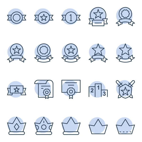 Circle Outline Icons Awards — Stock Vector