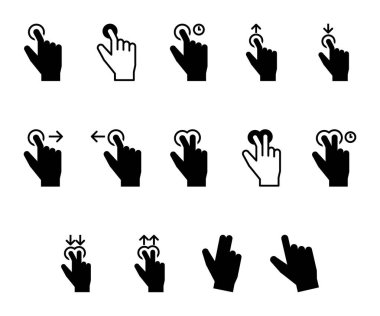 Dokunma hareketi için sembol.