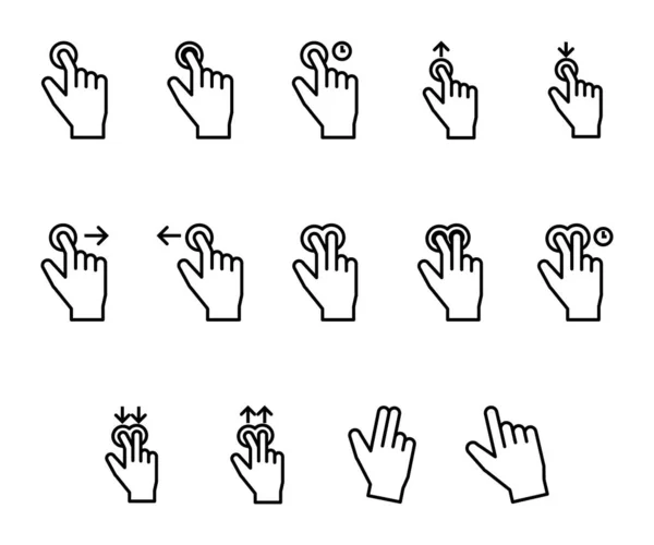 触摸手势的概要图标 — 图库矢量图片