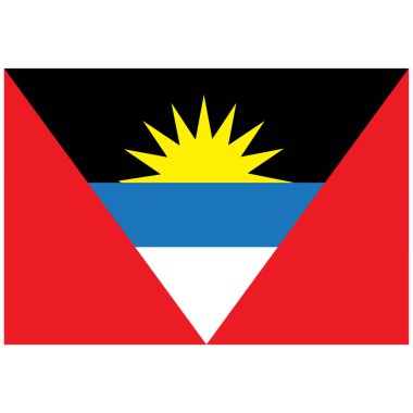 Antigua ve Barbuda 'nın Ulusal Bayrağı - Düz renk simgesi.