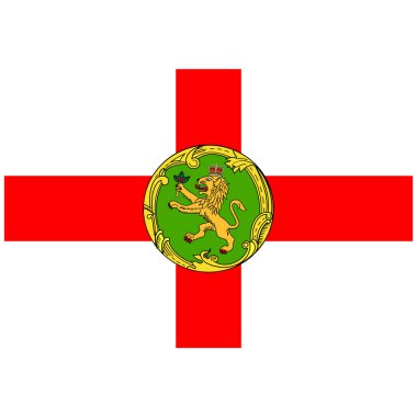 Alderney 'in Ulusal Bayrağı - Düz Renk Simgesi.