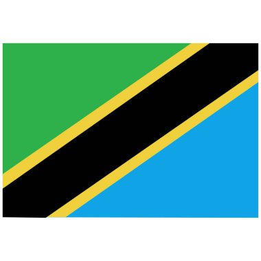 Tanzanya 'nın Ulusal Bayrağı - Düz Renk Simgesi.