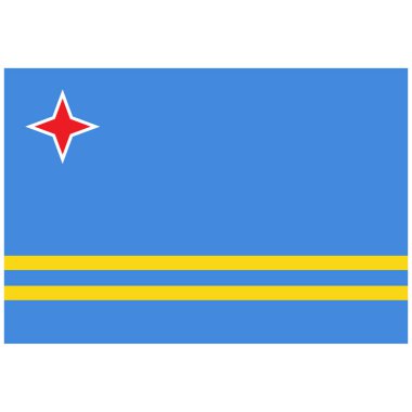 Aruba 'nın Ulusal Bayrağı - Düz Renk simgesi.