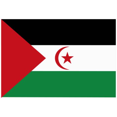 Batı Sahra Ulusal Bayrağı - Düz renk simgesi.