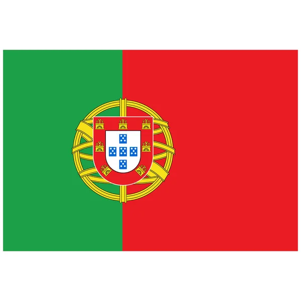 Bendera Nasional Portugal Ikon Warna Datar - Stok Vektor