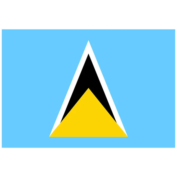 Nationalflagge Von Saint Lucia Symbol Mit Flacher Farbe — Stockvektor