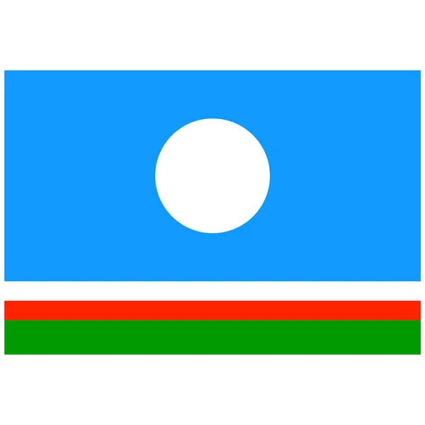 Bandera Nacional Sakha Republic Icono Color Plano — Vector de stock