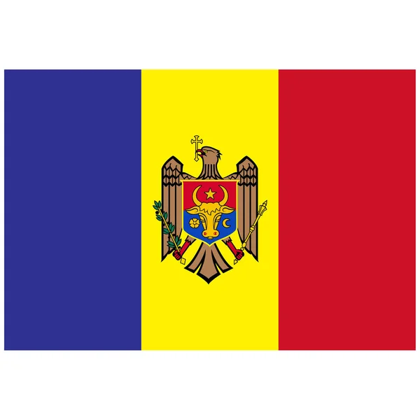 Drapeau National Moldavie Icône Couleur Plate — Image vectorielle